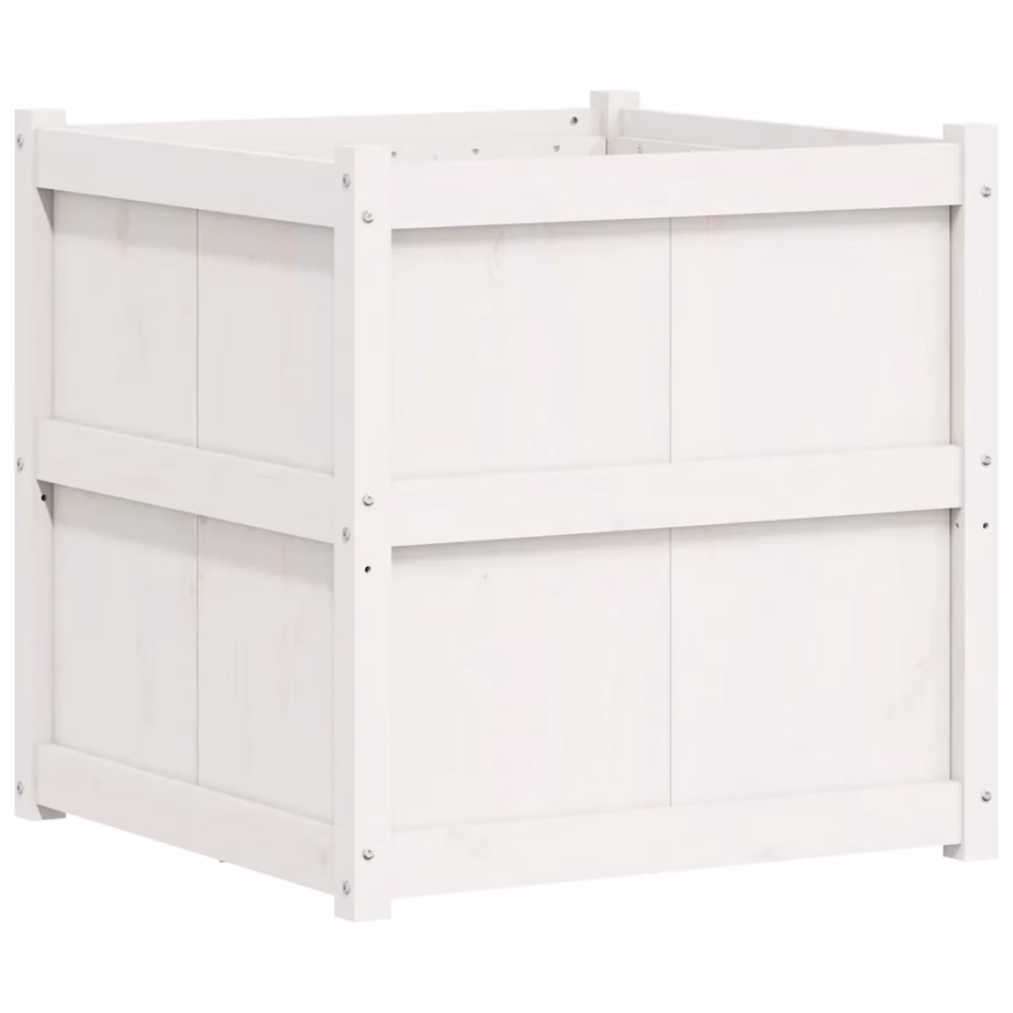 Aia taimekast, männipuidust, valge, 70 x 70 x 70 cm – 7
