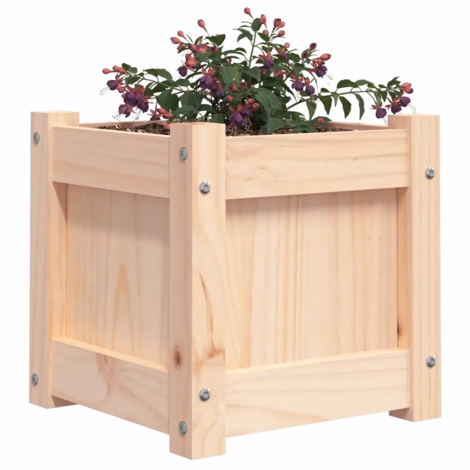 Aia taimekastid, 2 tk, töötlemata männipuit, 31 x 31 x 31 cm – 4