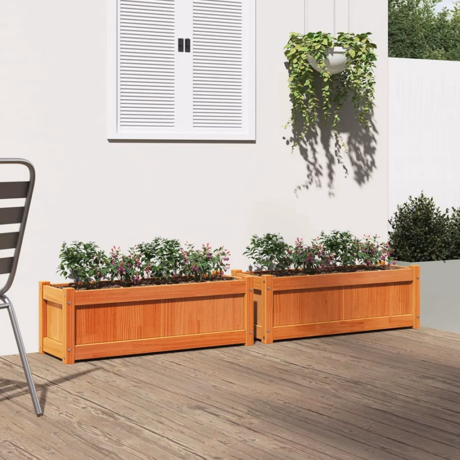 Männipuidust aia taimekastid, vahapruun, 2 tk, 90 x 31 x 31 cm – 3
