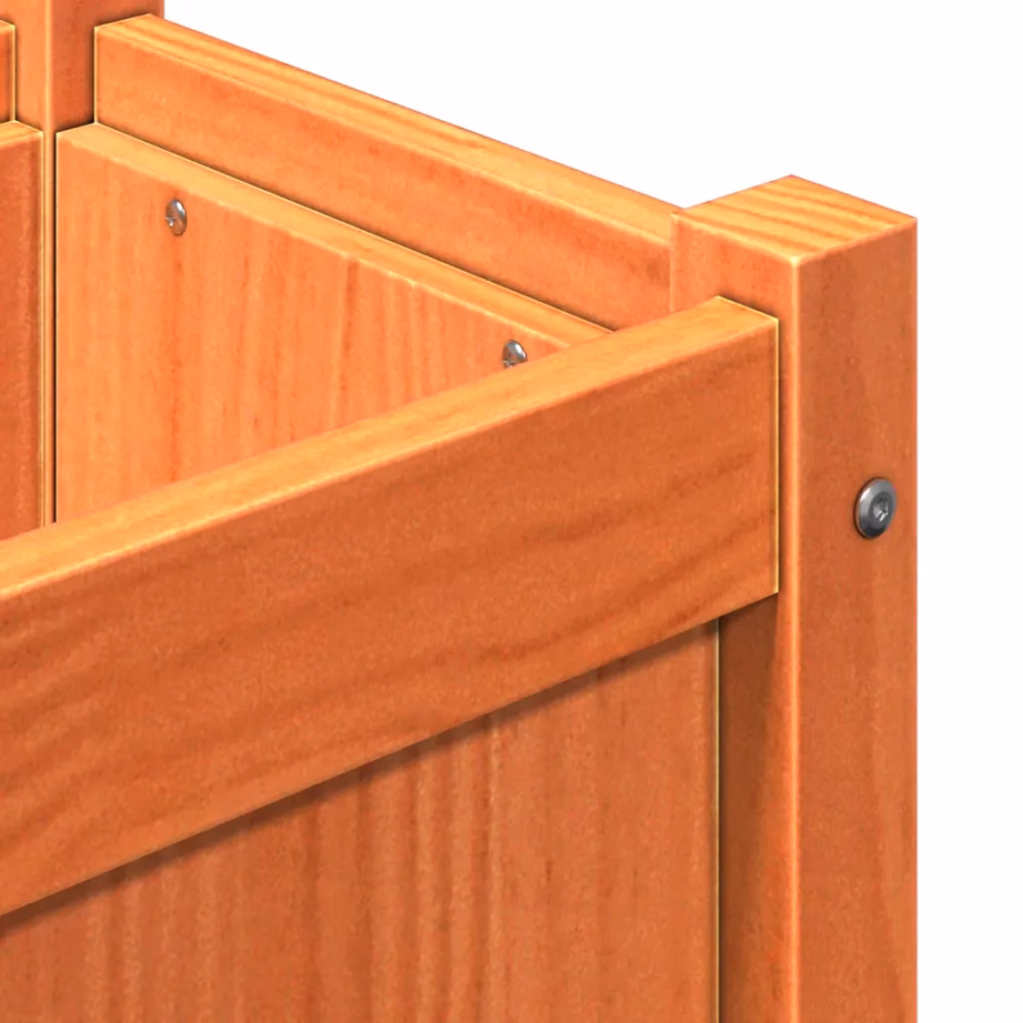 Jalgadel aia taimekast, vahapruun männipuidust, 70 x 31 x 70 cm – 9