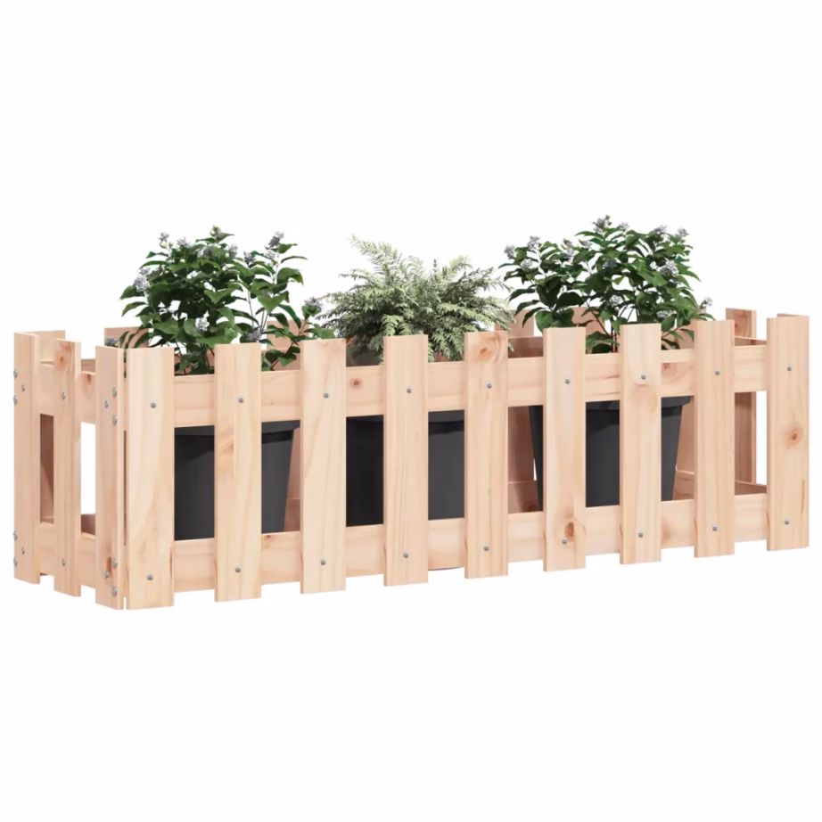 Aiapiirde stiilis kõrgendatud taimelava, töötlemata männipuit, 100 x 30 x 30 cm – 3