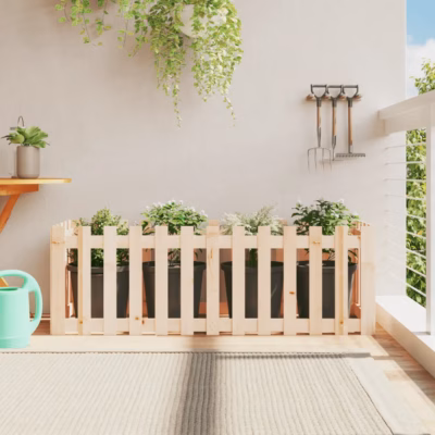 Lattaia disainiga kõrgendatud taimelava männipuidust, 150 x 50 x 50 cm