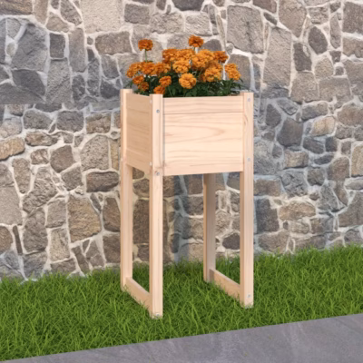 Tõstetud taimekast aeda ja rõdule, töötlemata männipuit, 40 x 40 x 81 cm