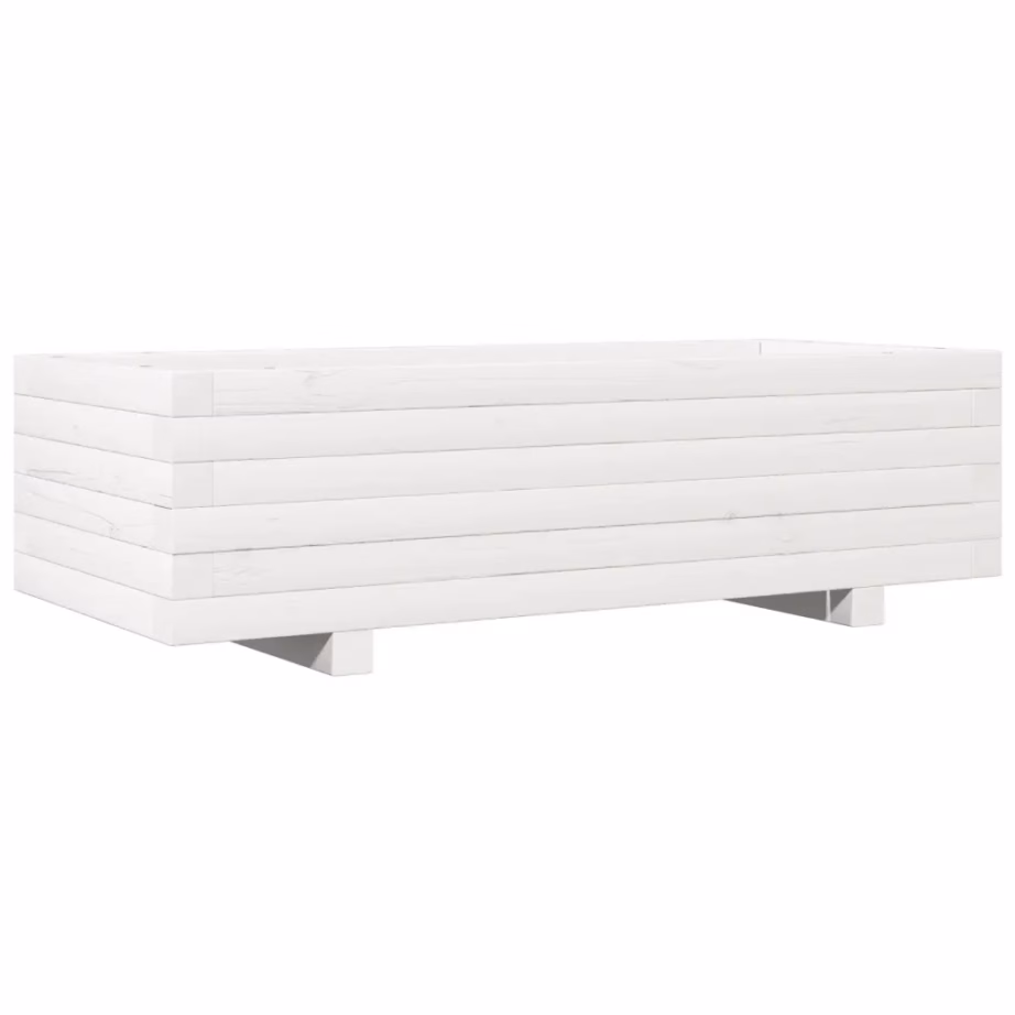 Valge männipuidust aia taimekast, 90 x 40 x 26,5 cm – 2