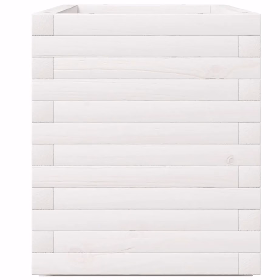 Valge männipuidust aia taimekast, 90 x 40 x 49,5 cm – 6