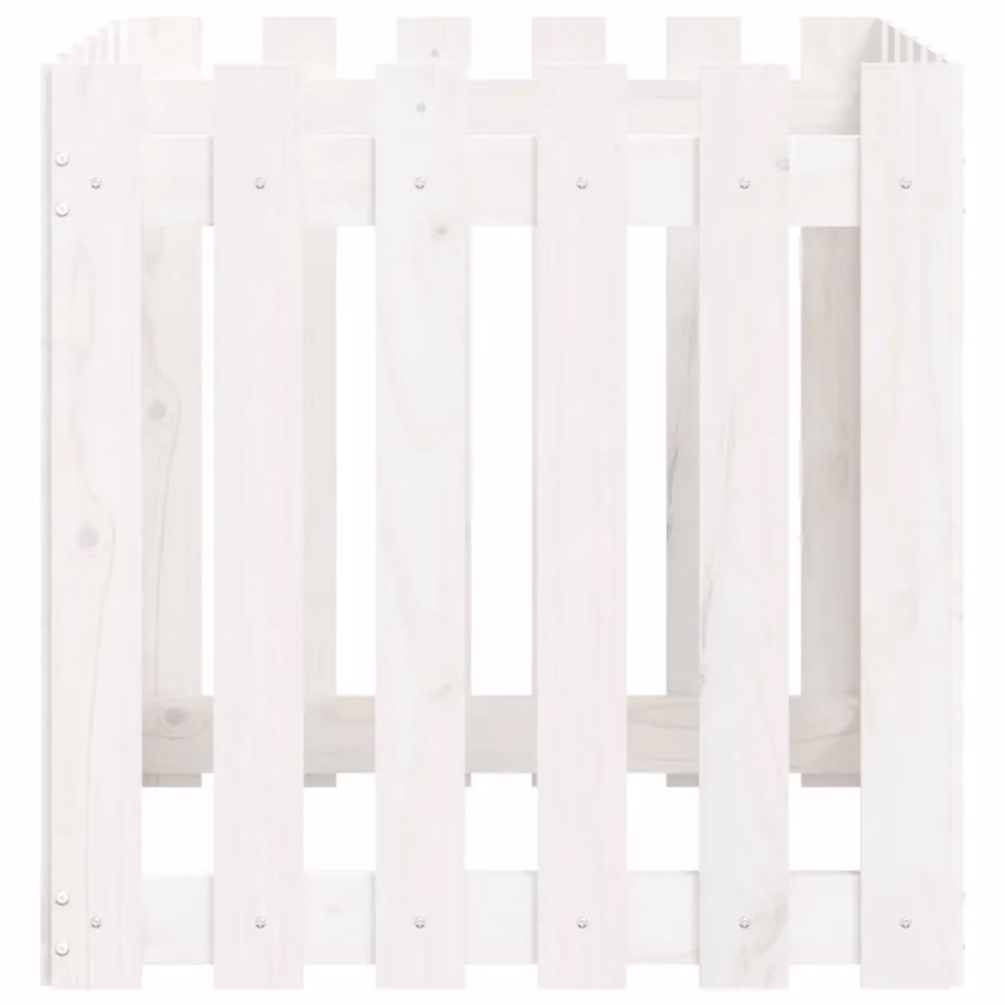 Valge männipuidust aia disainiga taimekast, 60 x 60 x 60 cm – 6