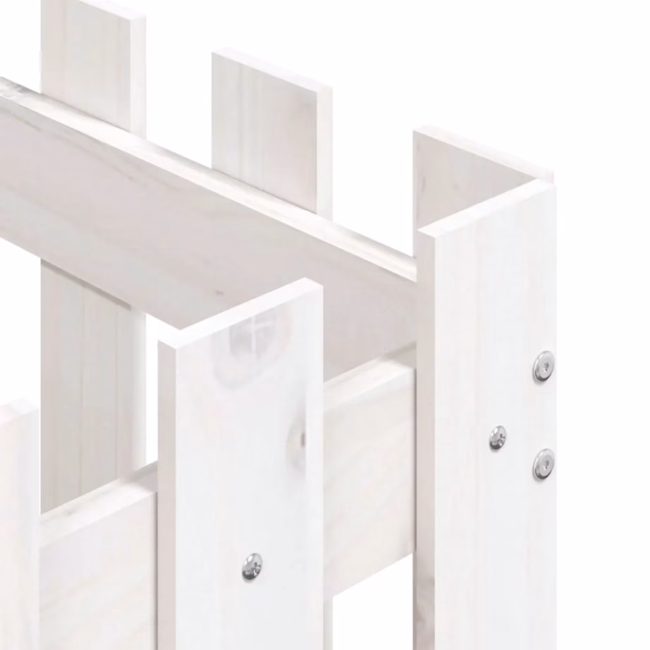 Valge männipuidust aia disainiga taimekast, 60 x 60 x 60 cm – 7