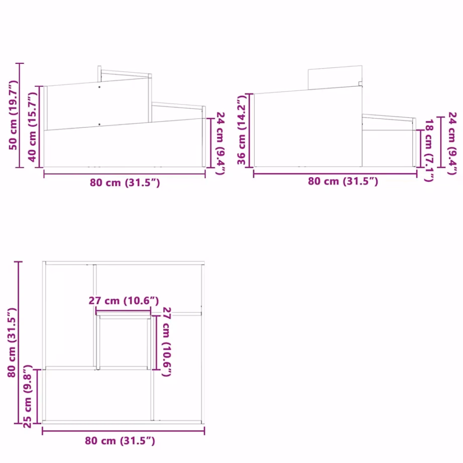 Aia istutuskast, must külmvaltsitud teras, 80 x 80 x 50 cm – 12