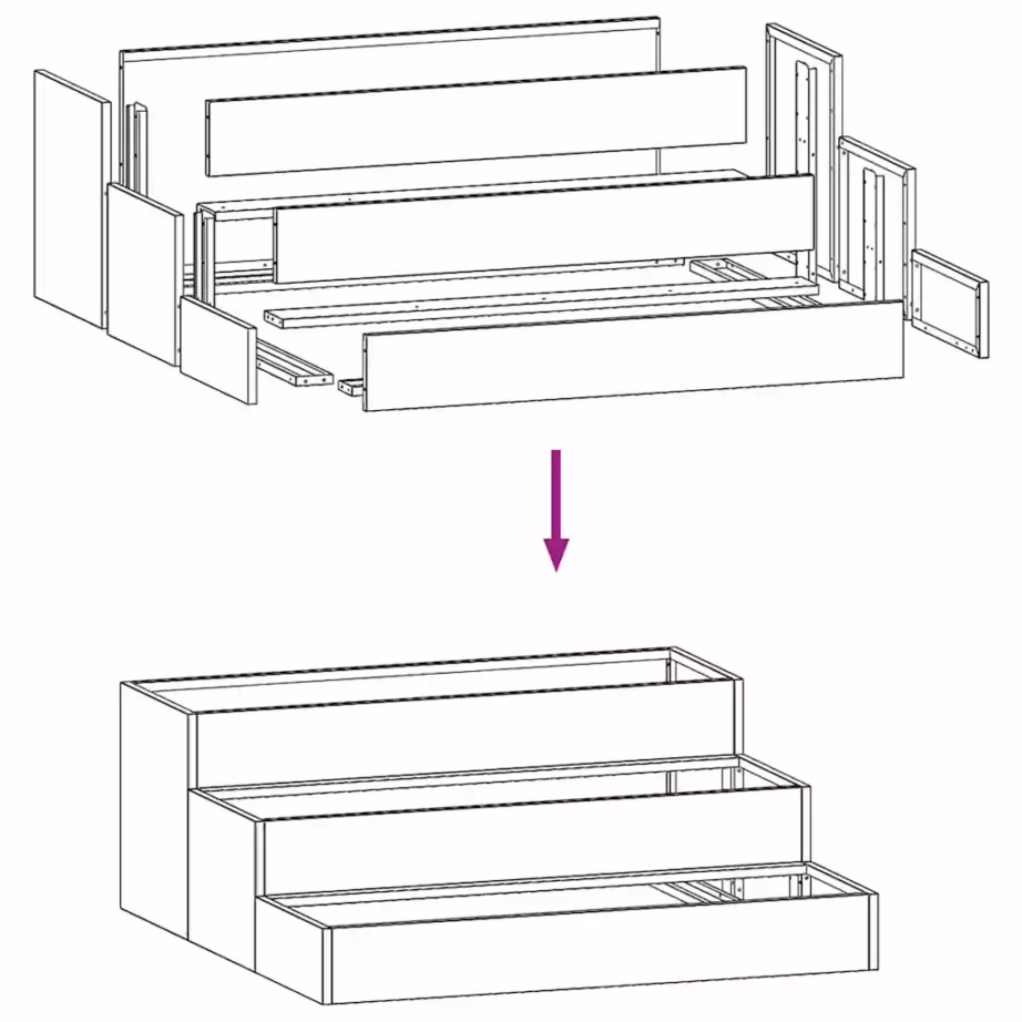 Metallist aiakast, must külmvaltsitud teras, 90 x 90 x 35 cm – 10
