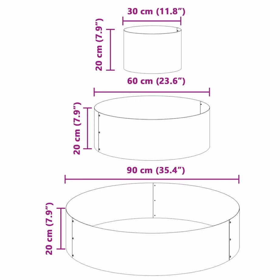 Metallist aiapeenar, must, 90 x 90 x 20 cm – 11