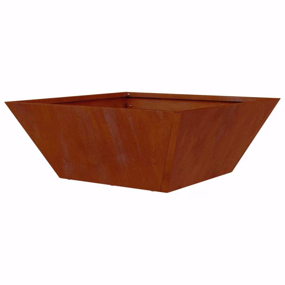 Metallist aiapott roostepruun, trapetsikujuline, 40 x 40 x 15 cm – 8