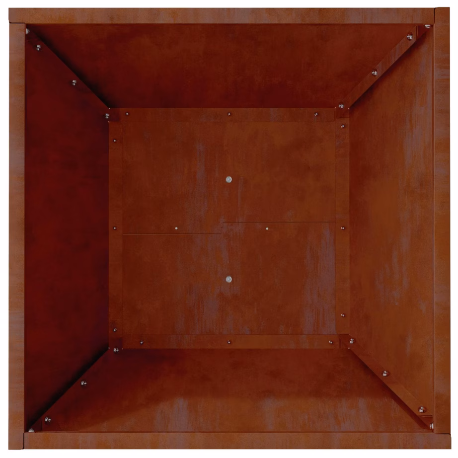 Metallist aiapott roostepruun, trapetsikujuline, 40 x 40 x 15 cm – 9