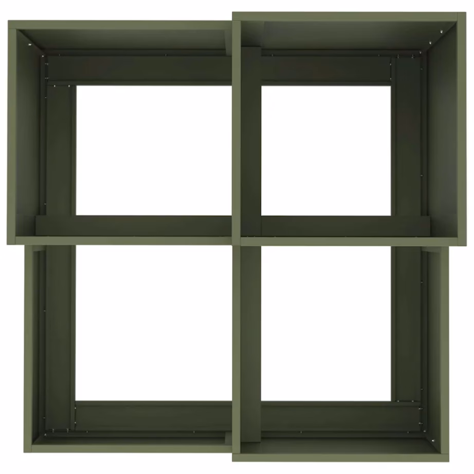 Metallist astmeline aiataimekast, oliiviroheline, 80 x 80 x 60 cm – 8