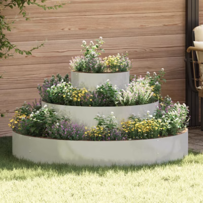 Metallist aia istutuspeenar, hõbedane tsingitud teras, 120 x 120 x 20 cm