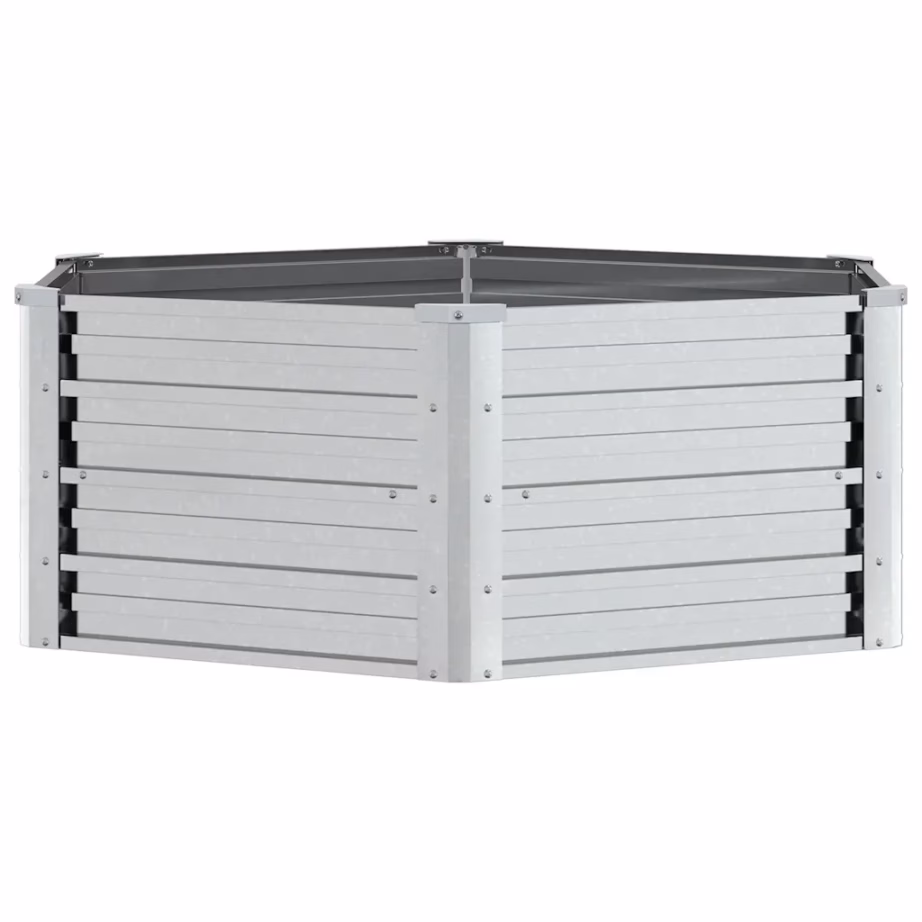 Metallist kõrgpeenar tsingitud terasest, hõbedane, 129 x 129 x 45 cm – 2