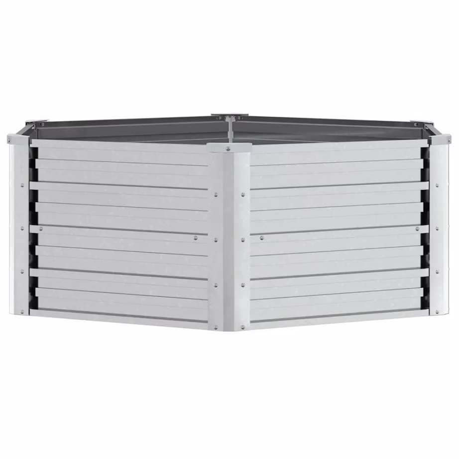 Metallist kõrgpeenar tsingitud terasest, hõbedane, 129 x 129 x 45 cm – 5