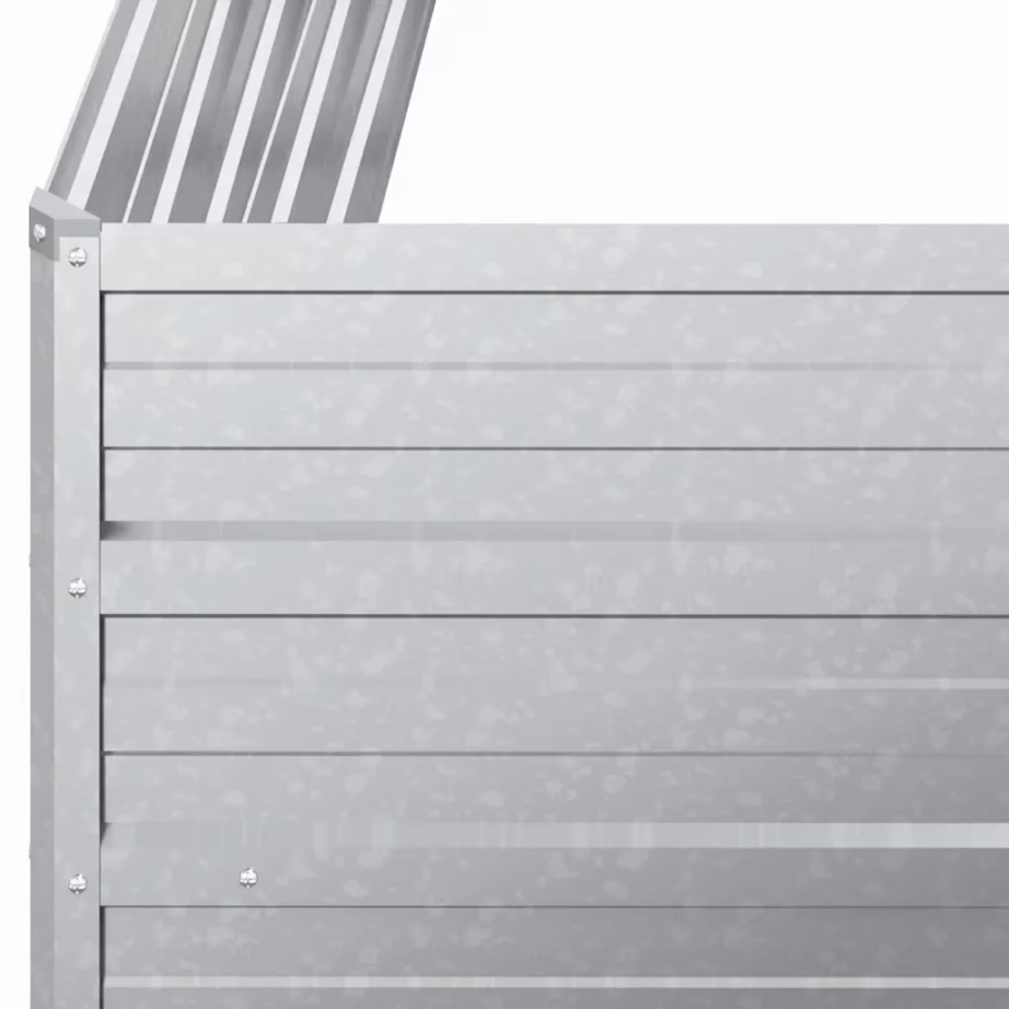 Metallist peenrakast tsingitud terasest, hõbedane, 100 x 100 x 45 cm – 6