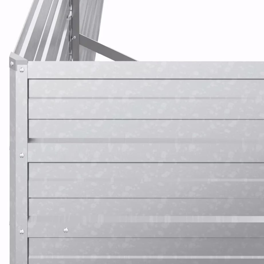 Metallist peenrakast kõrgpeenar, 160 x 40 x 77 cm, tsingitud teras, hõbedane – 6