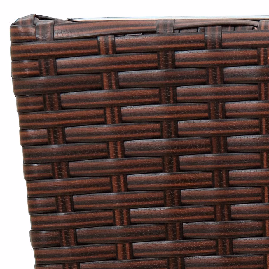 Metallist taimepotid rattan-look viimistlusega, 3-osaline välikomplekt, pruun – 9