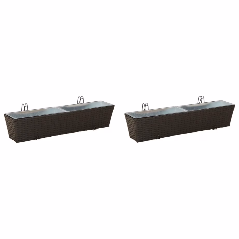 Metallist rõdukast rattanilookiga, must, 80 x 17 x 17 cm – 2