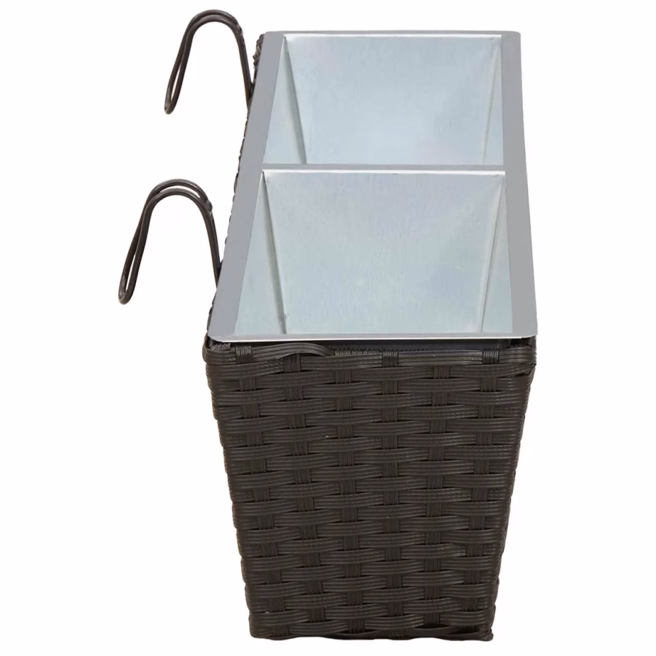 Metallist rõdukast rattanilookiga, must, 80 x 17 x 17 cm – 6