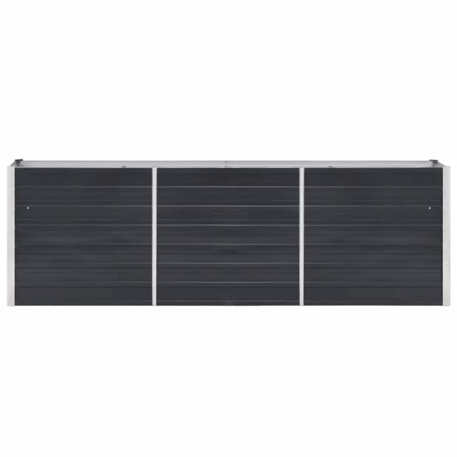 Metallist taimelava tsingitud terasest, avatud põhjaga, 240 x 40 x 77 cm, antratsiithall – 4