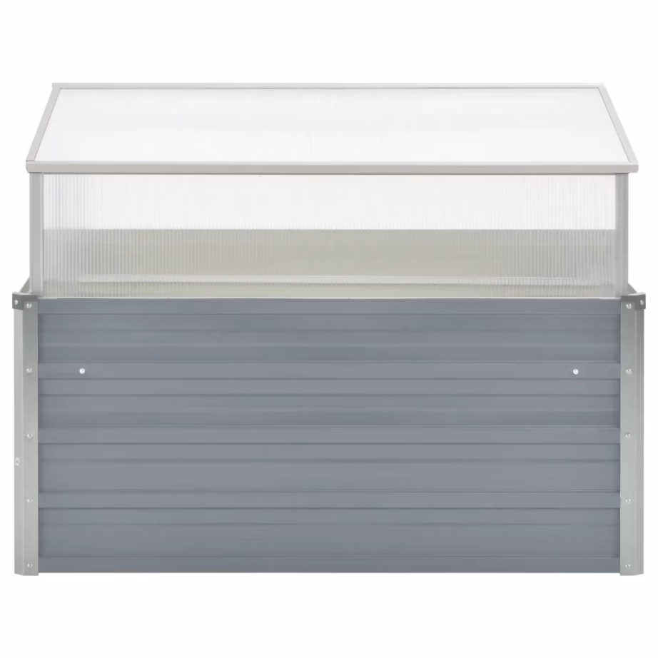 Minikasvuhoone istutuskastiga, tsingitud teras, hall, 100 x 100 x 85 cm – 2