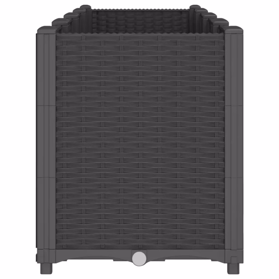 Modulaarne aia taimekast 4 kastiga, must PP, 160 x 40 x 53 cm – 4