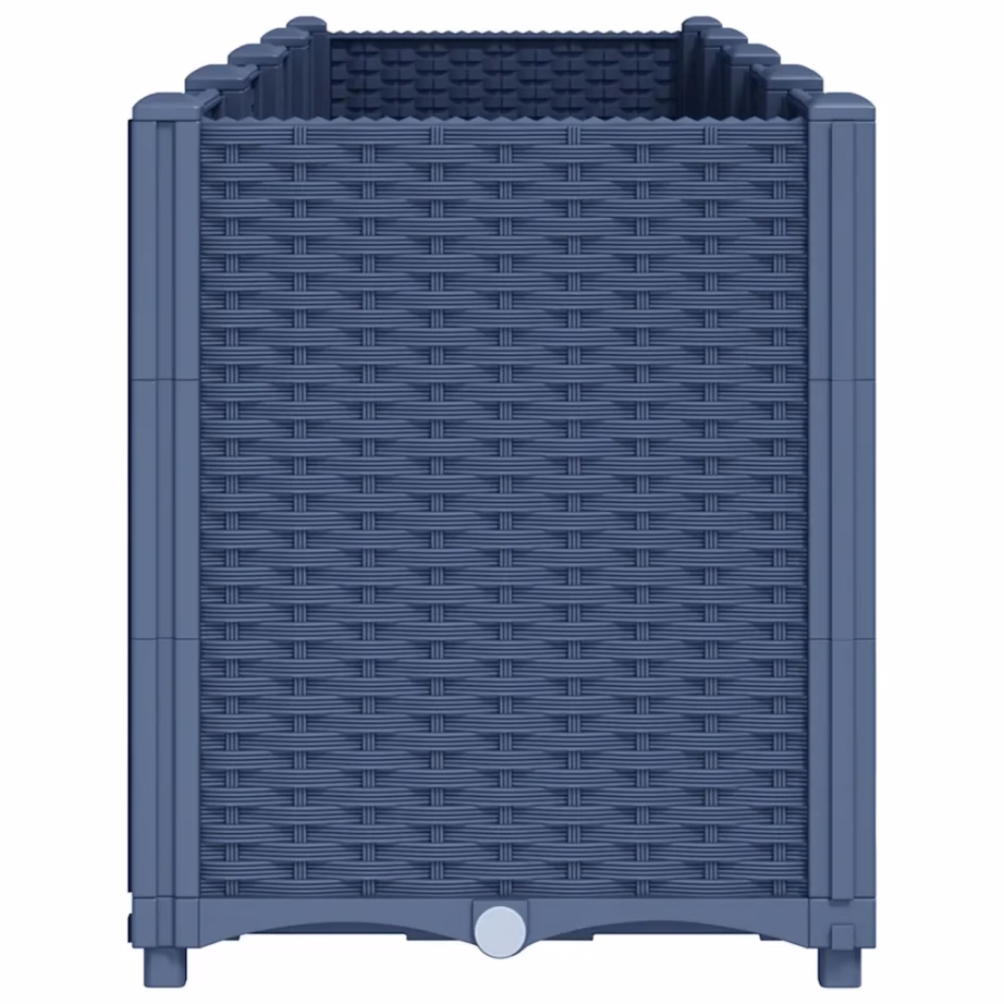 Modulaarne aia taimekast rotangimustriga, sinakashall PP, 160 x 40 x 53 cm – 4