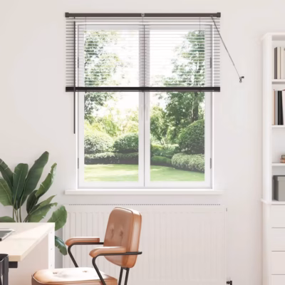 Veneetsia ruloo aknale, must alumiinium, 130 x 120 cm