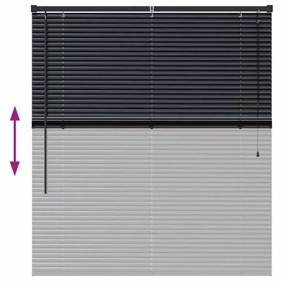 Veneetsia ruloo aknale, must alumiinium, 130 x 120 cm – 12