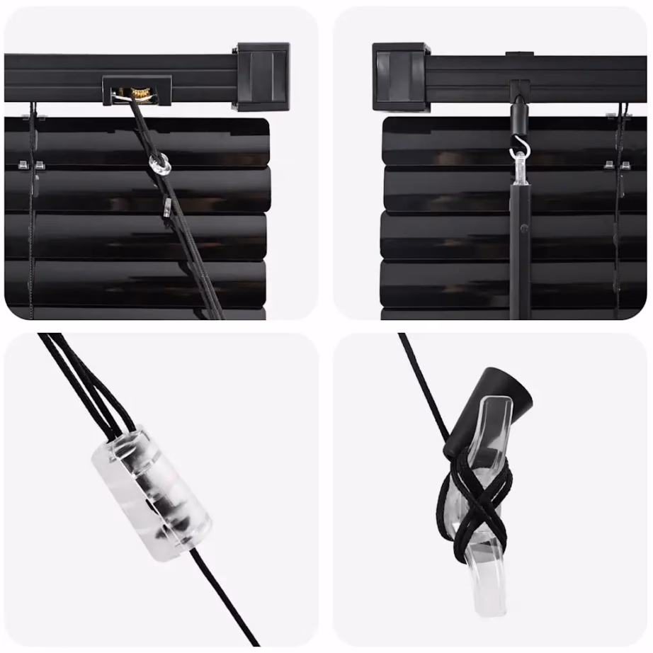 Must alumiiniumist Veneetsia ruloo, 130 x 130 cm – 8