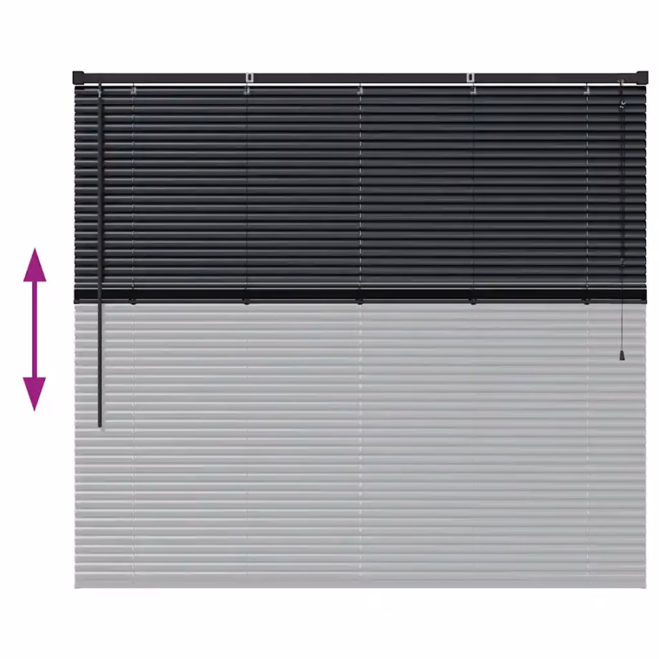 Alumiiniumist Veneetsia ruloo, must, 130 x 150 cm, siseruumidesse - 12
