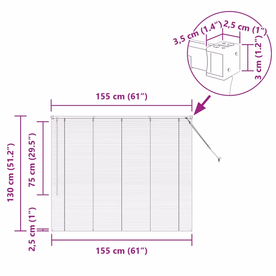 Veneetsia ruloo mustast alumiiniumist, 130 x 155 cm – 13