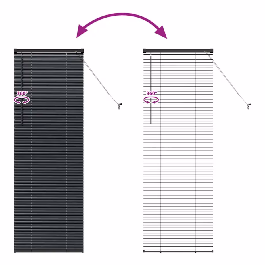 Must alumiiniumist Veneetsia ruloo, 175 x 60 cm – 11