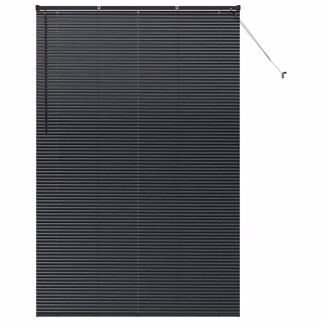 Veneetsia ruloo valguse ja privaatsuse reguleerimiseks, must alumiinium, 220 x 140 cm