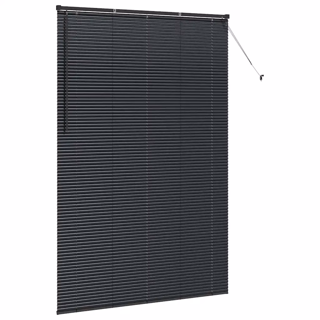 Veneetsia ruloo valguse ja privaatsuse reguleerimiseks, must alumiinium, 220 x 140 cm
