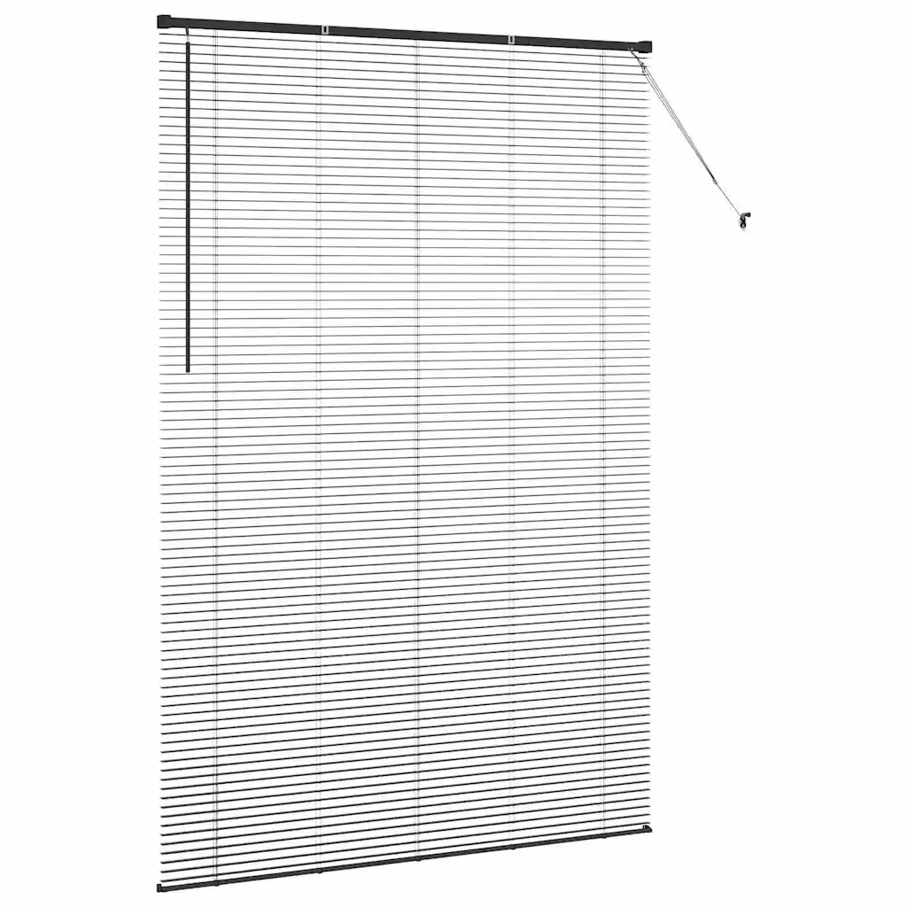Veneetsia ruloo valguse ja privaatsuse reguleerimiseks, must alumiinium, 220 x 140 cm