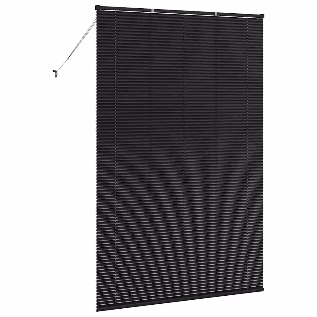 Veneetsia ruloo valguse ja privaatsuse reguleerimiseks, must alumiinium, 220 x 140 cm