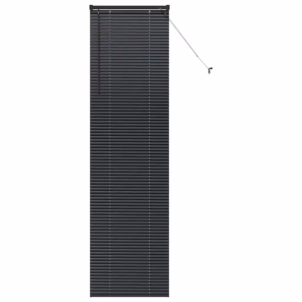 Veneetsia ruloo valguse ja privaatsuse reguleerimiseks, must alumiinium, 220 x 65 cm