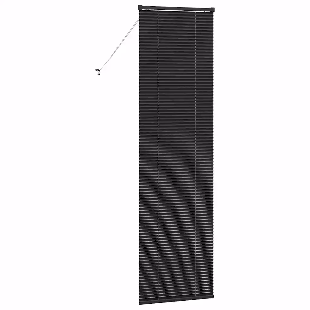 Veneetsia ruloo valguse ja privaatsuse reguleerimiseks, must alumiinium, 220 x 65 cm
