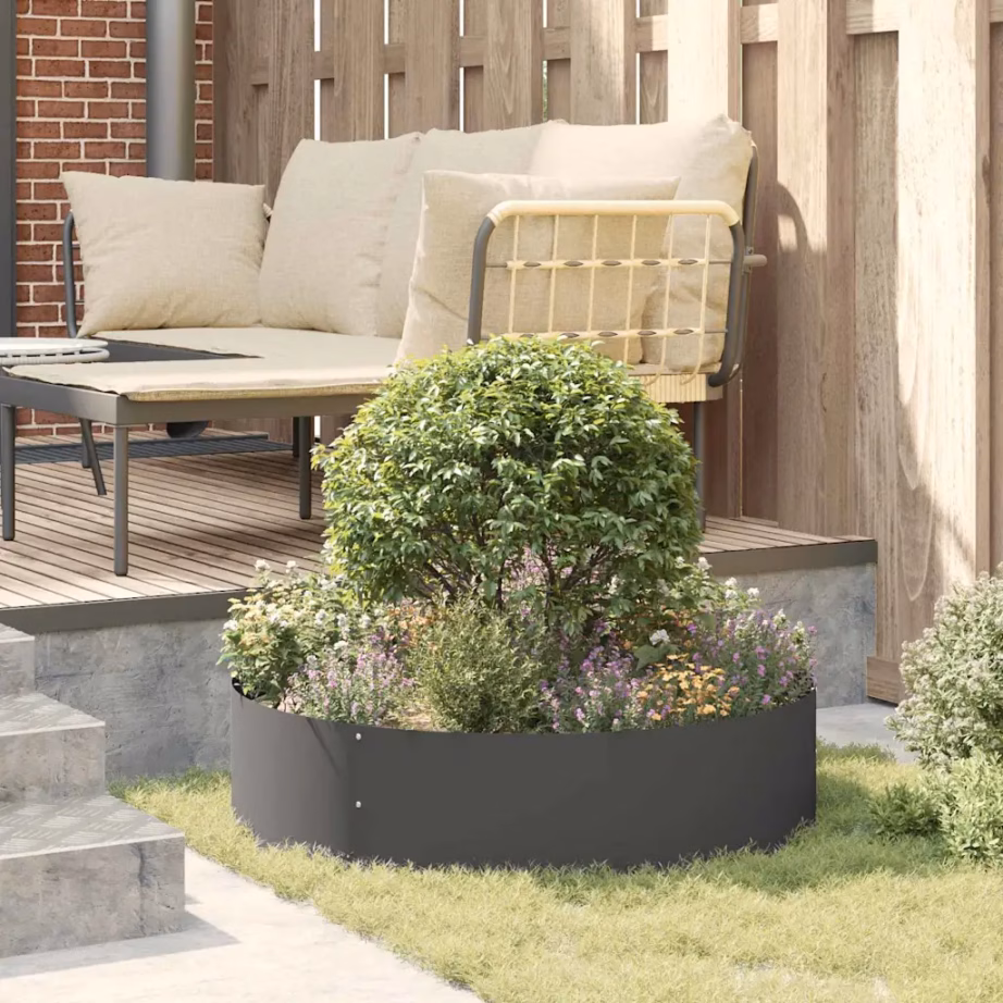 Istutusrõngas aiataimedele, must külmvaltsitud teras, 80 x 80 x 20 cm – 4