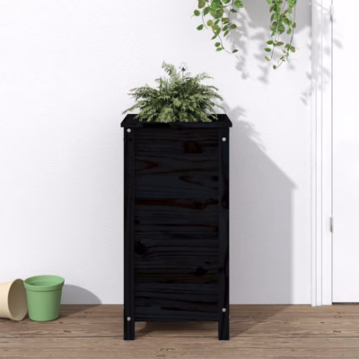 Aia taimekast mustast männipuidust, 40 x 40 x 78 cm