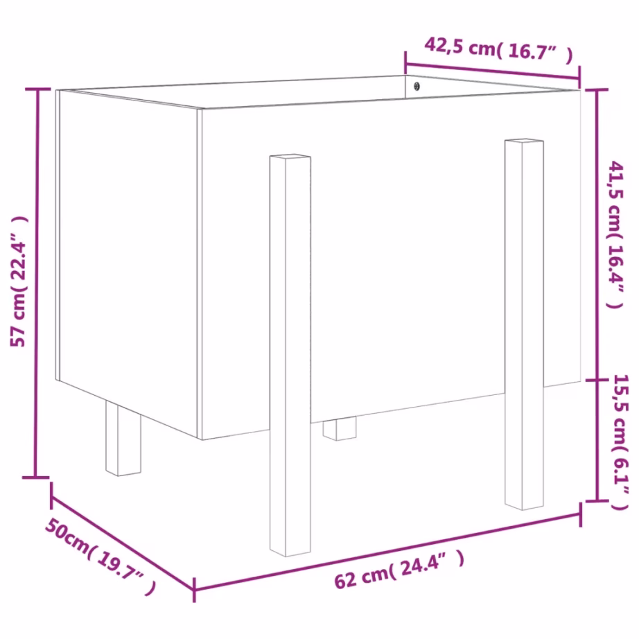 Must männipuidust aia taimekast, 62 x 50 x 57 cm – 9