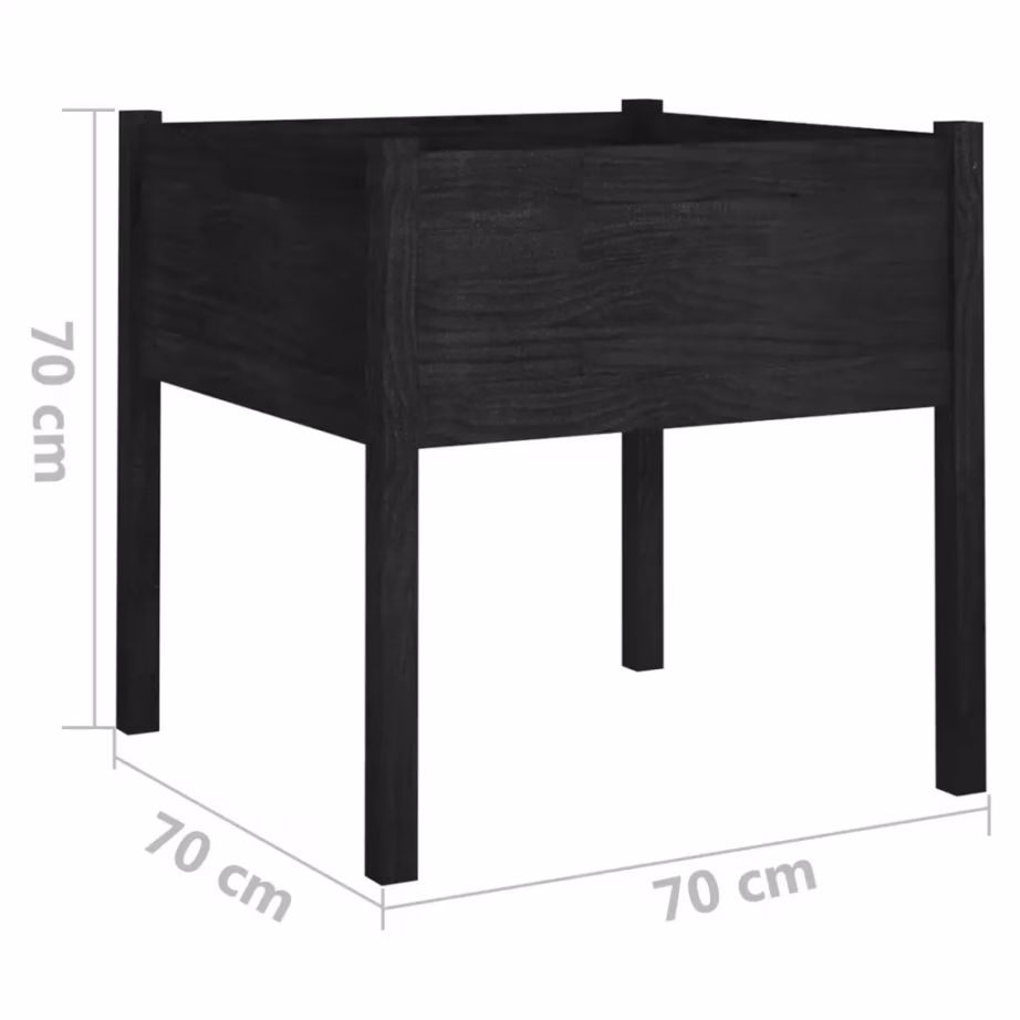 Must männipuidust aia taimekast, 70 x 70 x 70 cm - 7