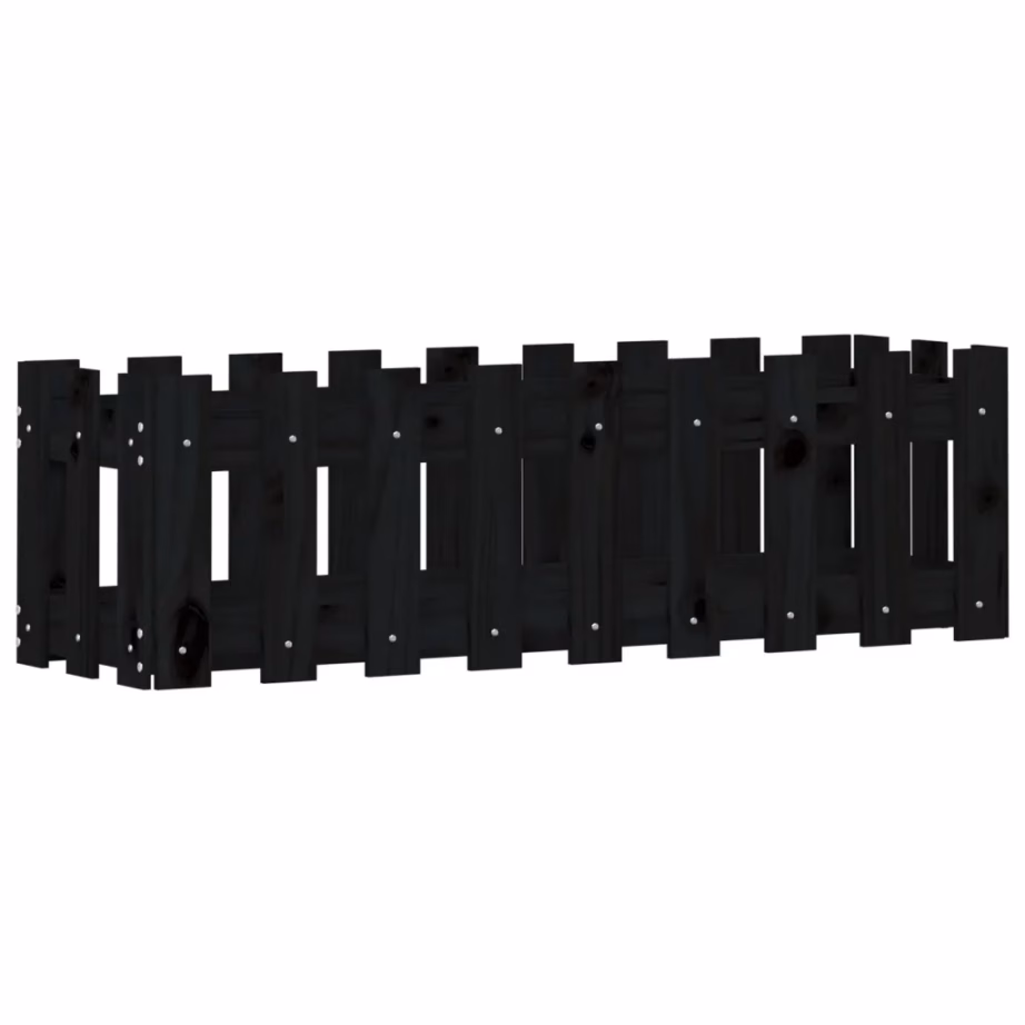 Must männipuidust aiapiirde stiilis kõrgendatud taimelava, 100 x 30 x 30 cm – 4