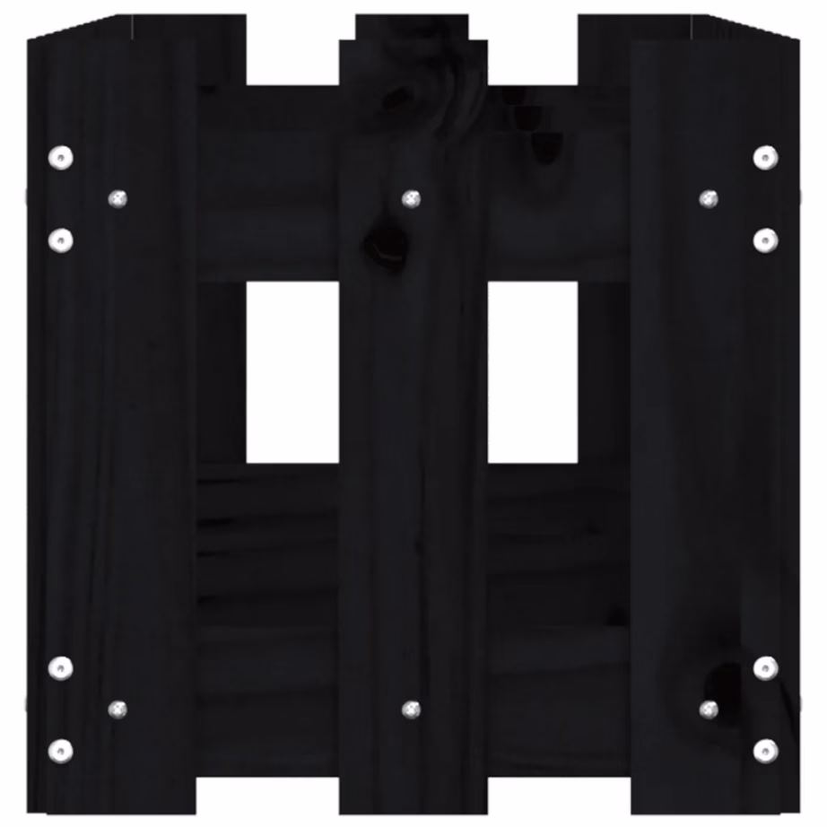 Aialippaia stiilis kõrgendatud taimelava, must männipuidust, 150 x 30 x 30 cm – 6