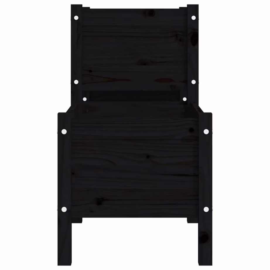 Kolmeosaline kõrgendatud taimekast, must männipuidust, 178,5 x 44 x 75 cm – 5