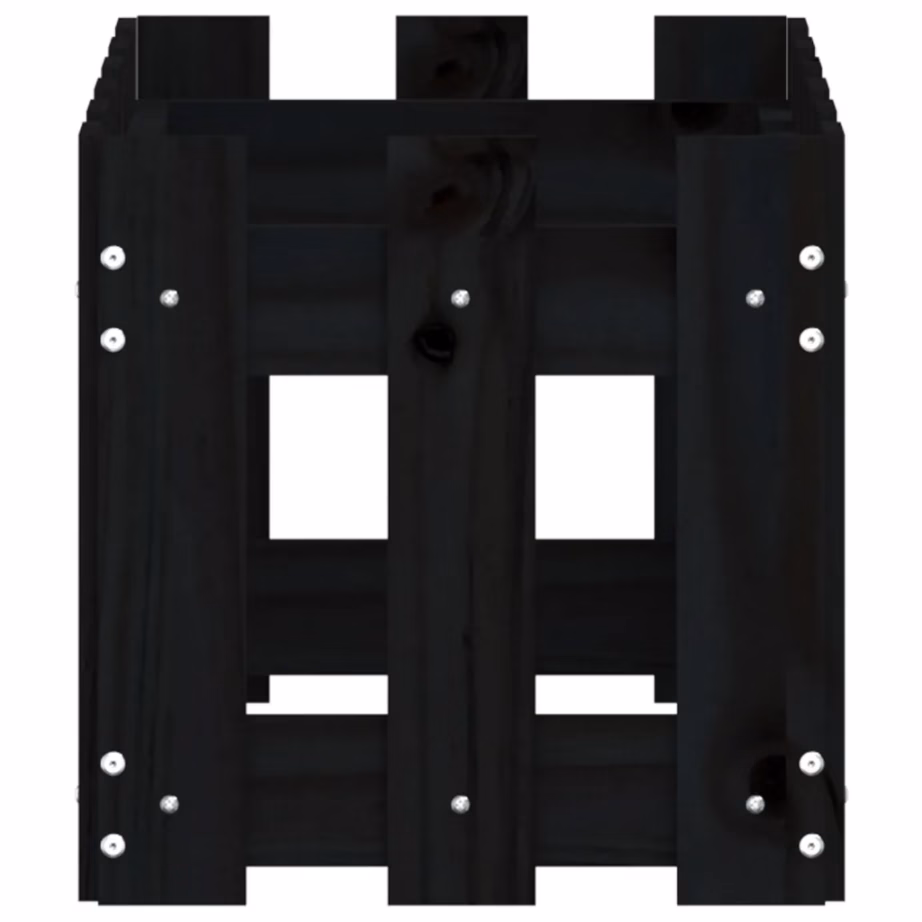 Aiapiirde stiilis männipuidust taimekast, must, 60 x 30 x 30 cm – 6