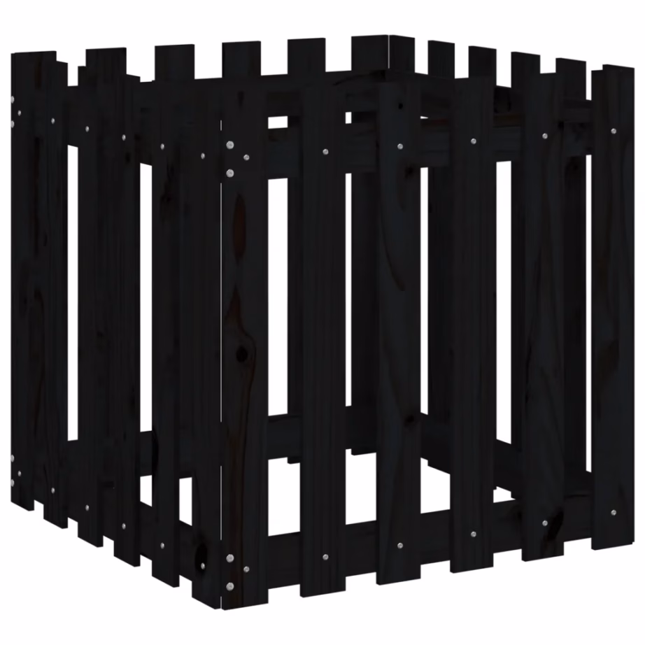 Lippaia stiilis taimekast, must männipuidust, 60 x 60 x 60 cm – 2